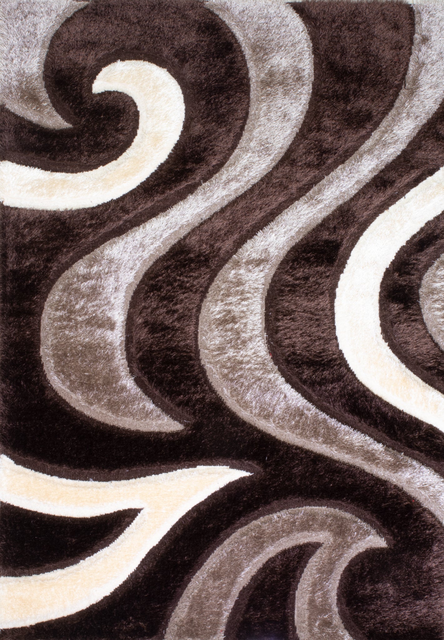 3D Shaggy Brown 5X7 Area Rug - 3D444-BRW-57 - Luna Furniture - Dallas Store