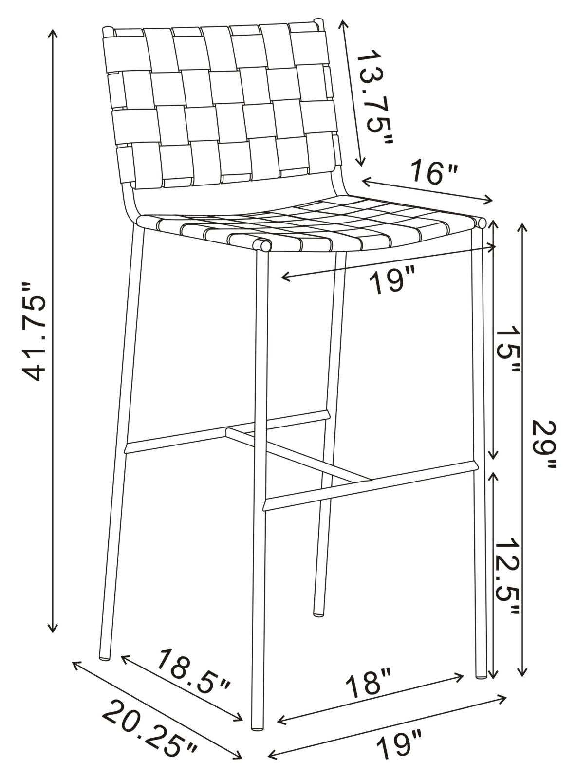 Adelaide Brown/Chrome Upholstered Bar Stool with Open Back - 183584 - Luna Furniture - Dallas Store