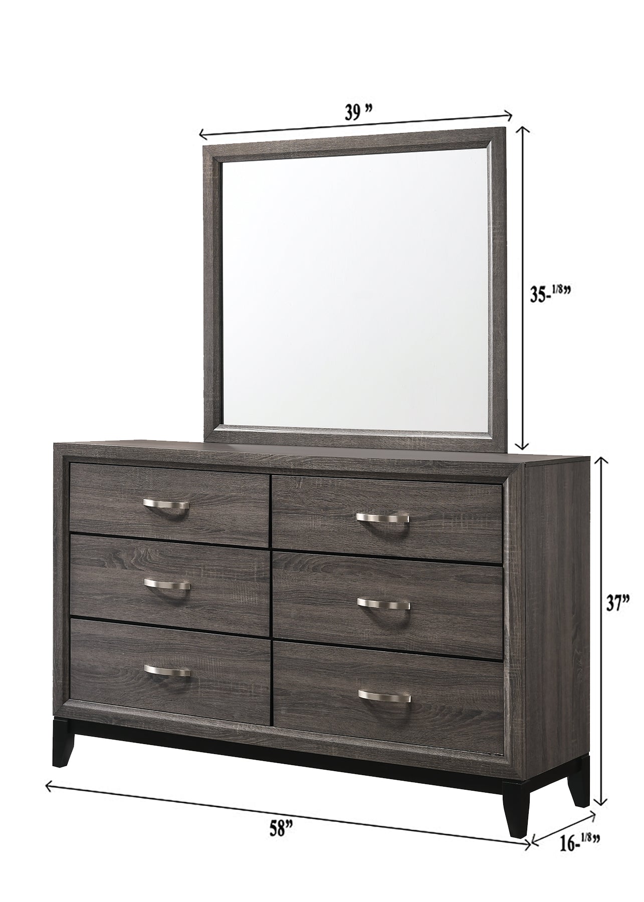Akerson Gray Dresser - B4620-1 - Luna Furniture - Dallas Store