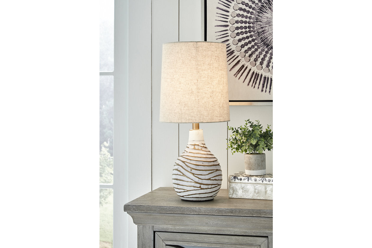Aleela White/Gold Finish Table Lamp - L204194 - Luna Furniture - Dallas Store