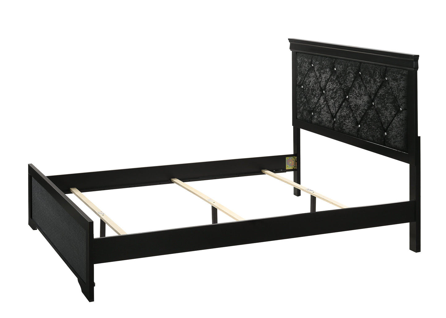 Amalia Black Queen Panel Bed - SET | B6918-Q-HBFB | B6918-KQ-RAIL - Luna Furniture - Dallas Store