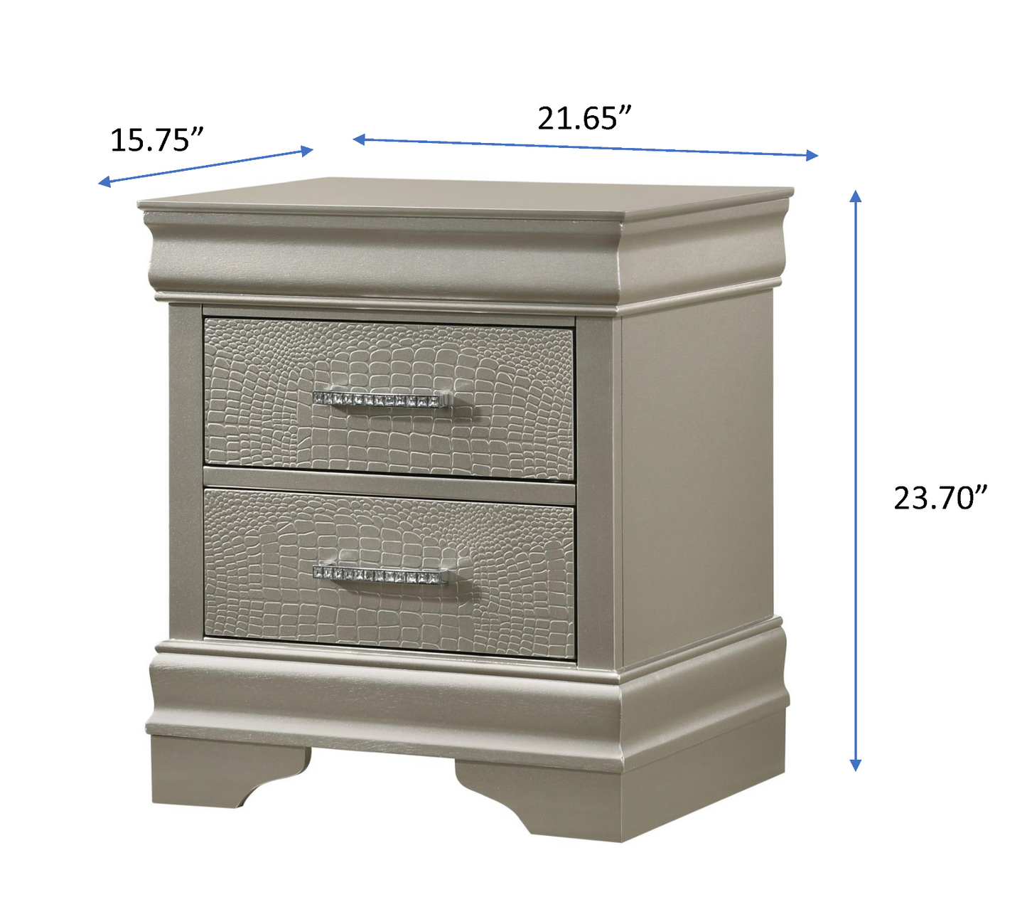 Amalia Silver Nightstand - B6910-2 - Luna Furniture - Dallas Store