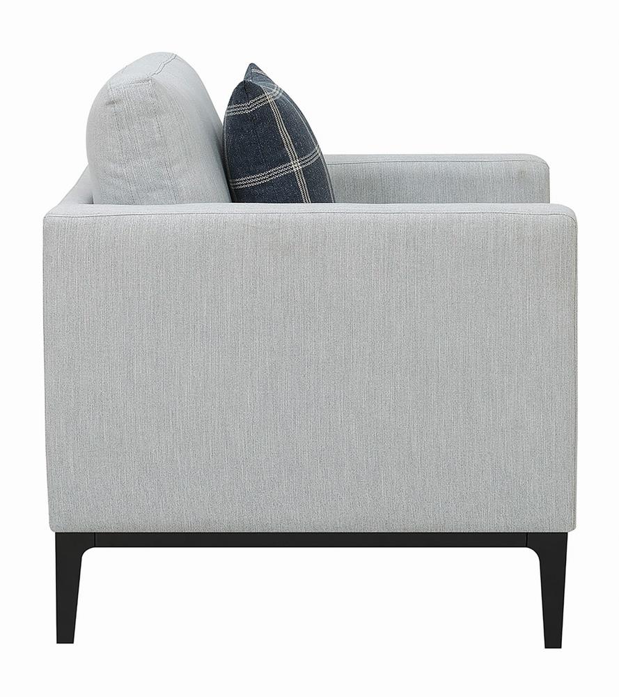Apperson Light Gray Cushioned Back Arm Chair - 508683 - Luna Furniture - Dallas Store