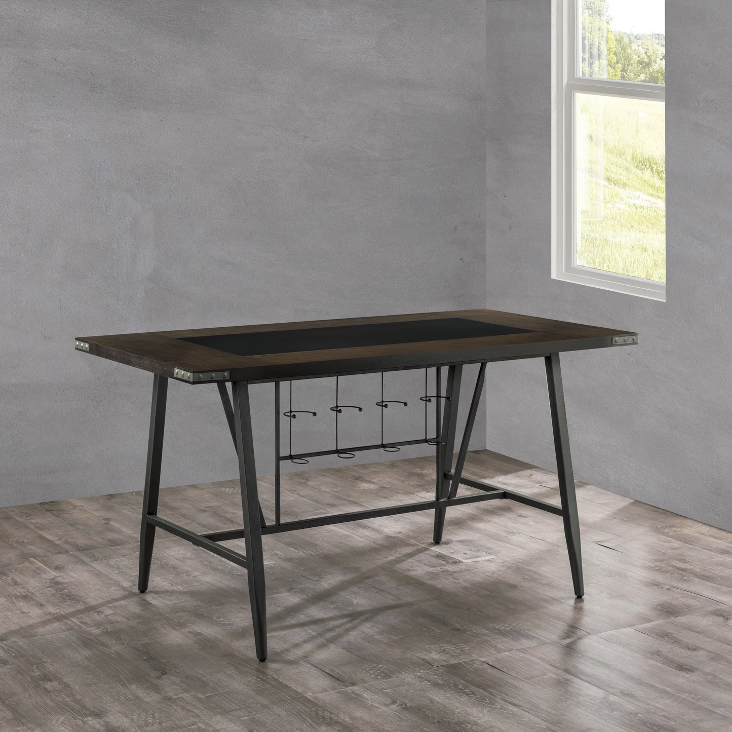 Appert Gray/Dark Gray Counter Height Set - SET | 5566-36 | 5566-36G | 5566-24GY(3) - Luna Furniture - Dallas Store
