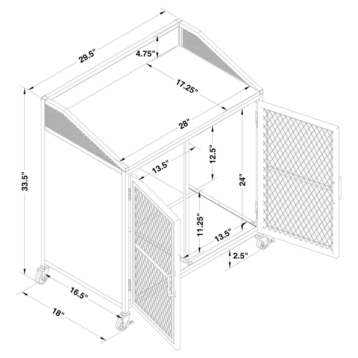 Arlette Gray Wash/Sandy Black Wine Cabinet with Wire Mesh Doors - 183476 - Luna Furniture - Dallas Store