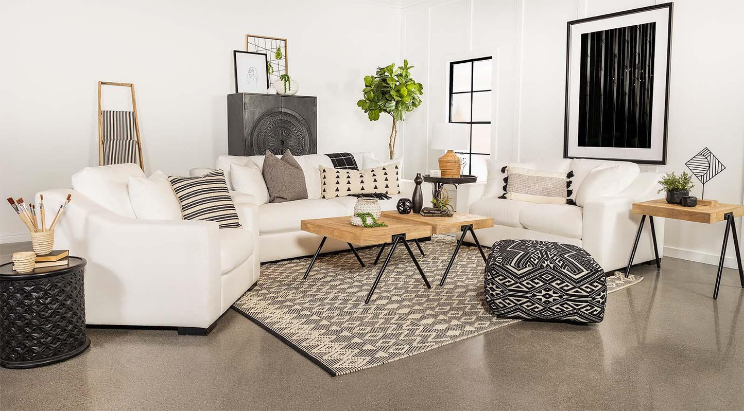 Ashlyn Upholstered Sloped Arms Sofa White - 509891 - Luna Furniture - Dallas Store