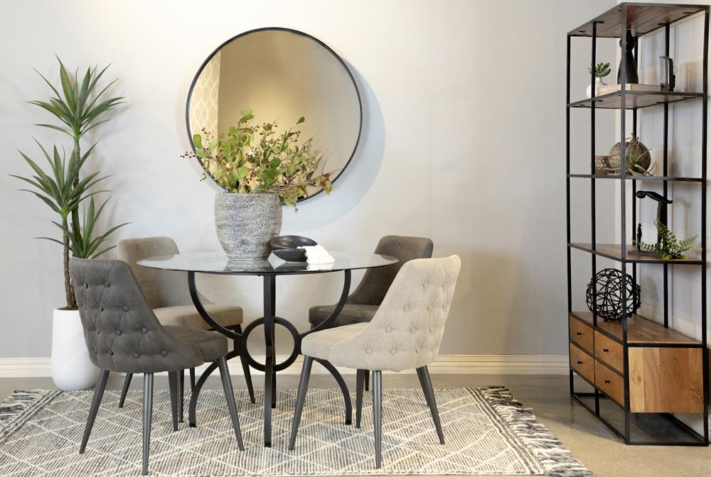 Aviano Gunmetal Dining Table Base - 108291 - Luna Furniture - Dallas Store