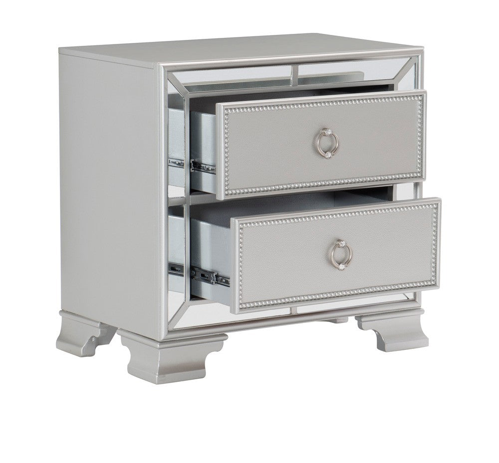 Avondale Silver Mirrored Nightstand - 1646-4 - Luna Furniture - Dallas Store