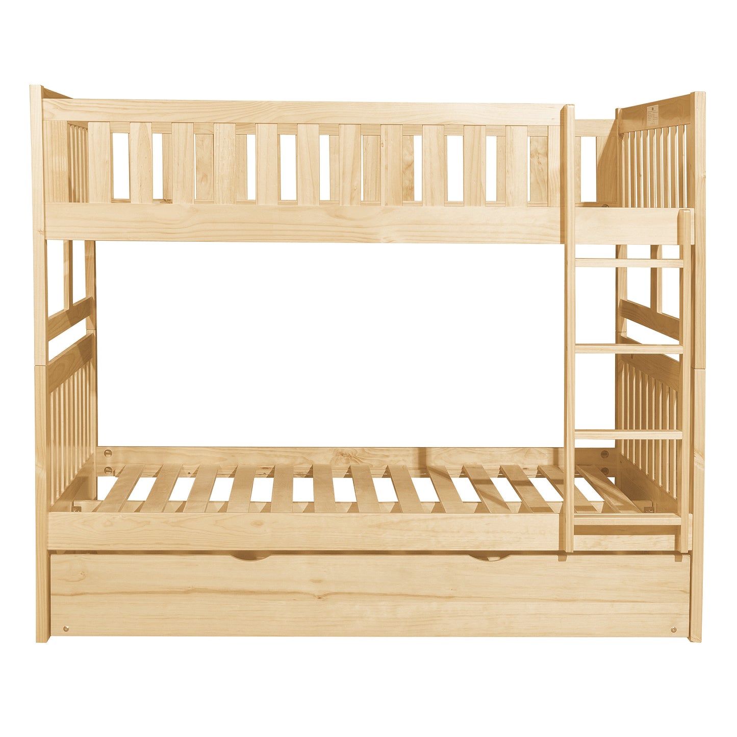 Bartly Pine Full/Full Bunk Bed with Twin Trundle - SET | B2043FF-1 | B2043FF-2 | B2043FF-SL | B2043-R - Luna Furniture - Dallas Store