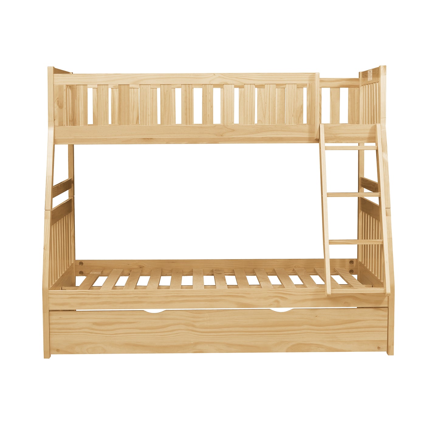 Bartly Pine Twin/Full Bunk Bed with Twin Trundle - SET | B2043TF-1 | B2043TF-2 | B2043TF-SL | B2043-R - Luna Furniture - Dallas Store