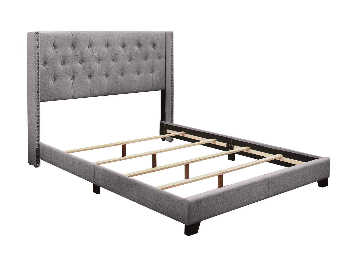 Barzini Gray Queen Upholstered Bed - SH215GRY-1 - Luna Furniture - Dallas Store