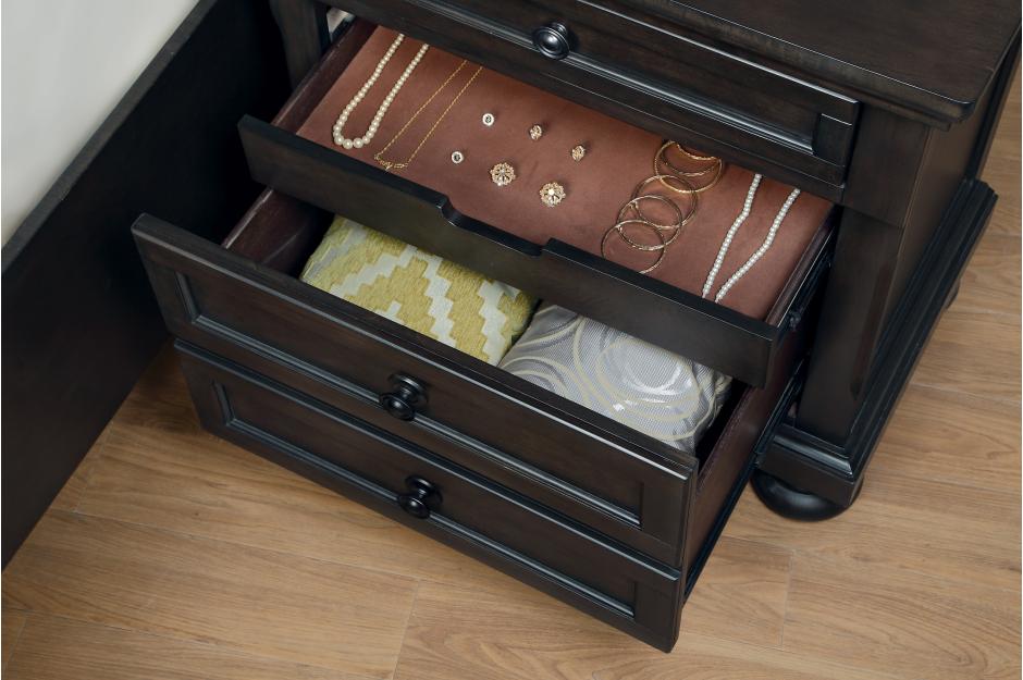 Begonia Grayish Brown Nightstand - 1718GY-4 - Luna Furniture - Dallas Store