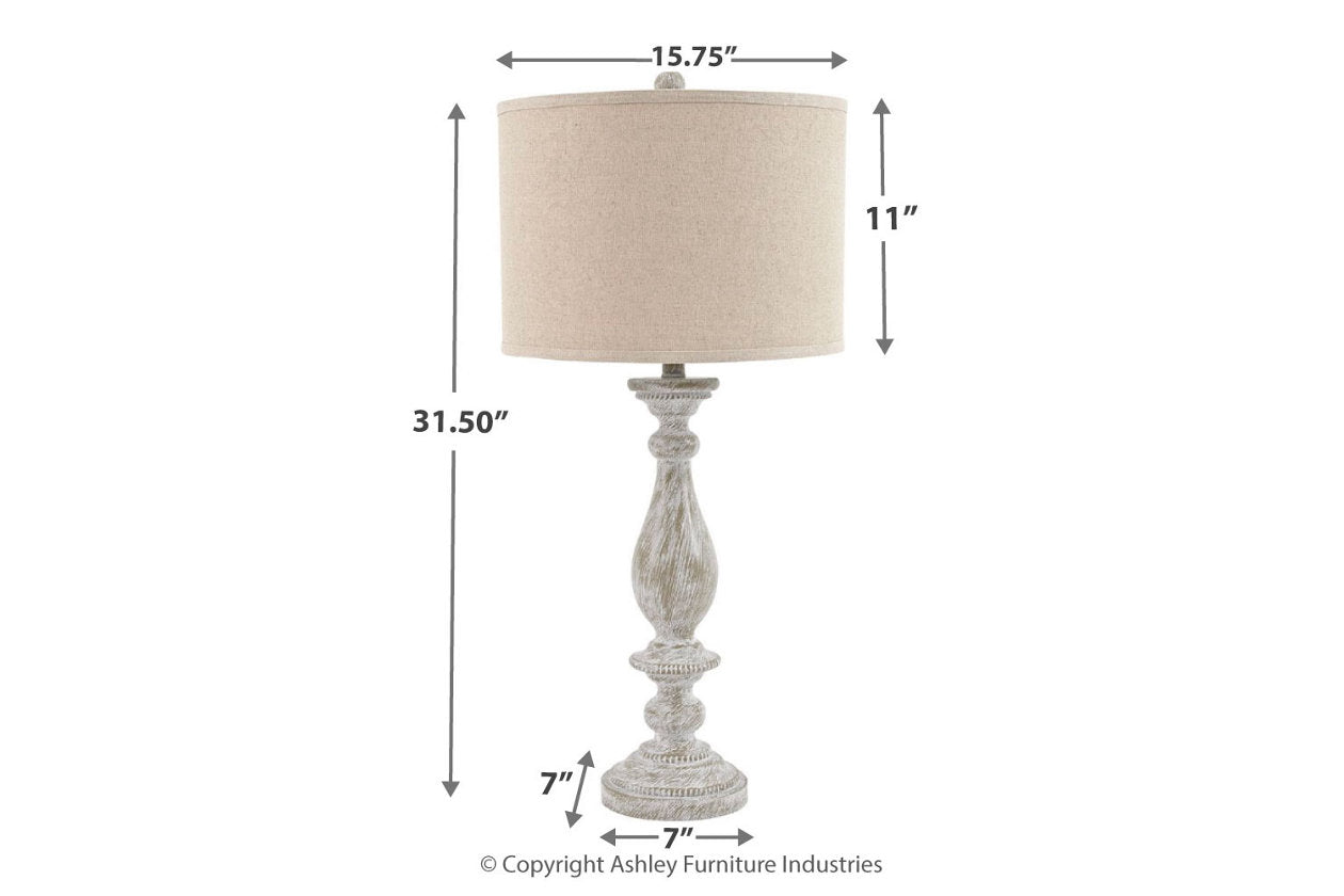 Bernadate Whitewash Table Lamp, Set of 2 - L235344 - Luna Furniture - Dallas Store