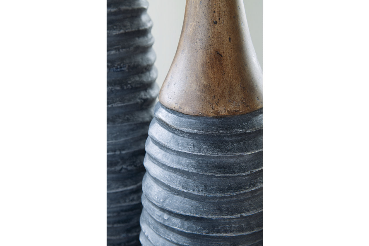 BLAYZE Antique Gray/Brown Vase, Set of 2 - A2000388 - Luna Furniture - Dallas Store