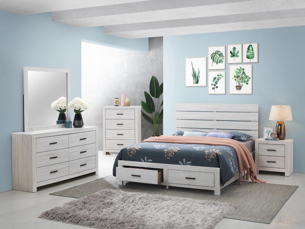 Brantford Eastern King Storage Bed Coastal White - 207050KE - Luna Furniture - Dallas Store
