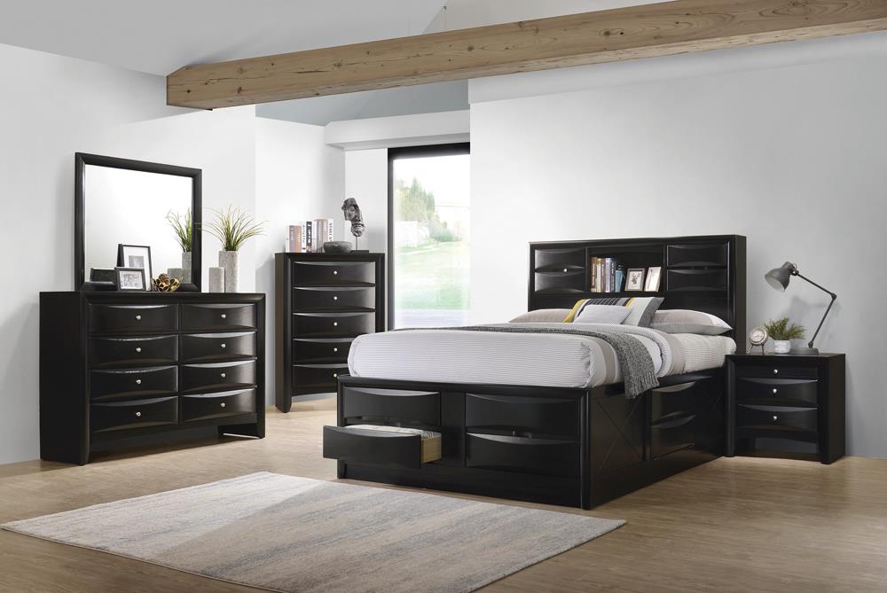 Briana Queen Platform Storage Bed Black - 202701Q - Luna Furniture - Dallas Store