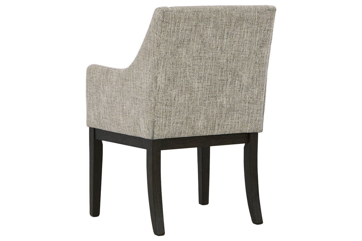 Burkhaus Dark Brown Dining Arm Chair, Set of 2 - D984-01A - Luna Furniture - Dallas Store