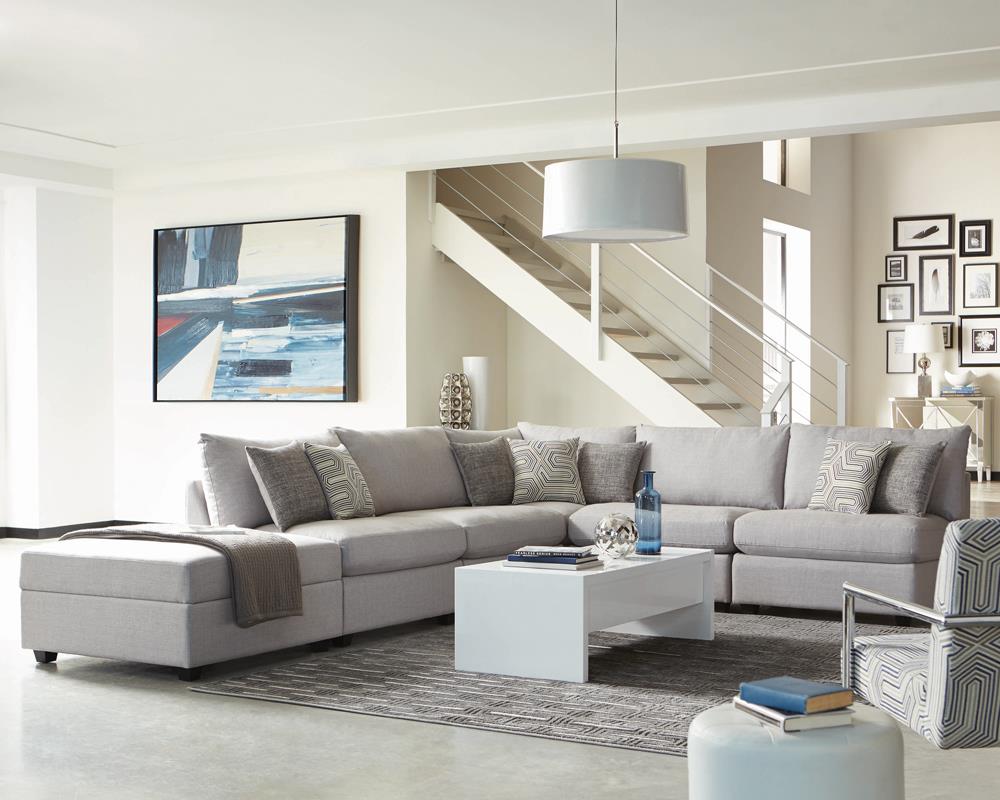 Cambria Square Storage Ottoman Gray - 551513 - Luna Furniture - Dallas Store
