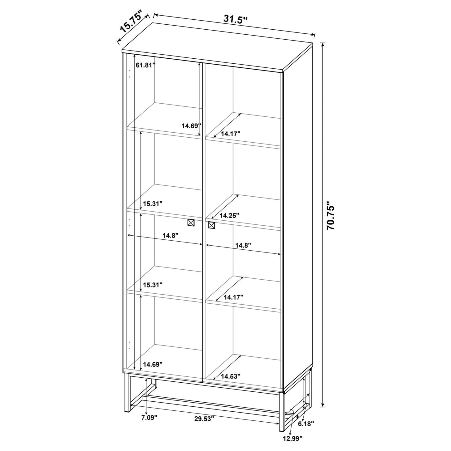 Carolyn Rustic Oak/Gunmetal 2-Door Accent Cabinet - 959640 - Luna Furniture - Dallas Store