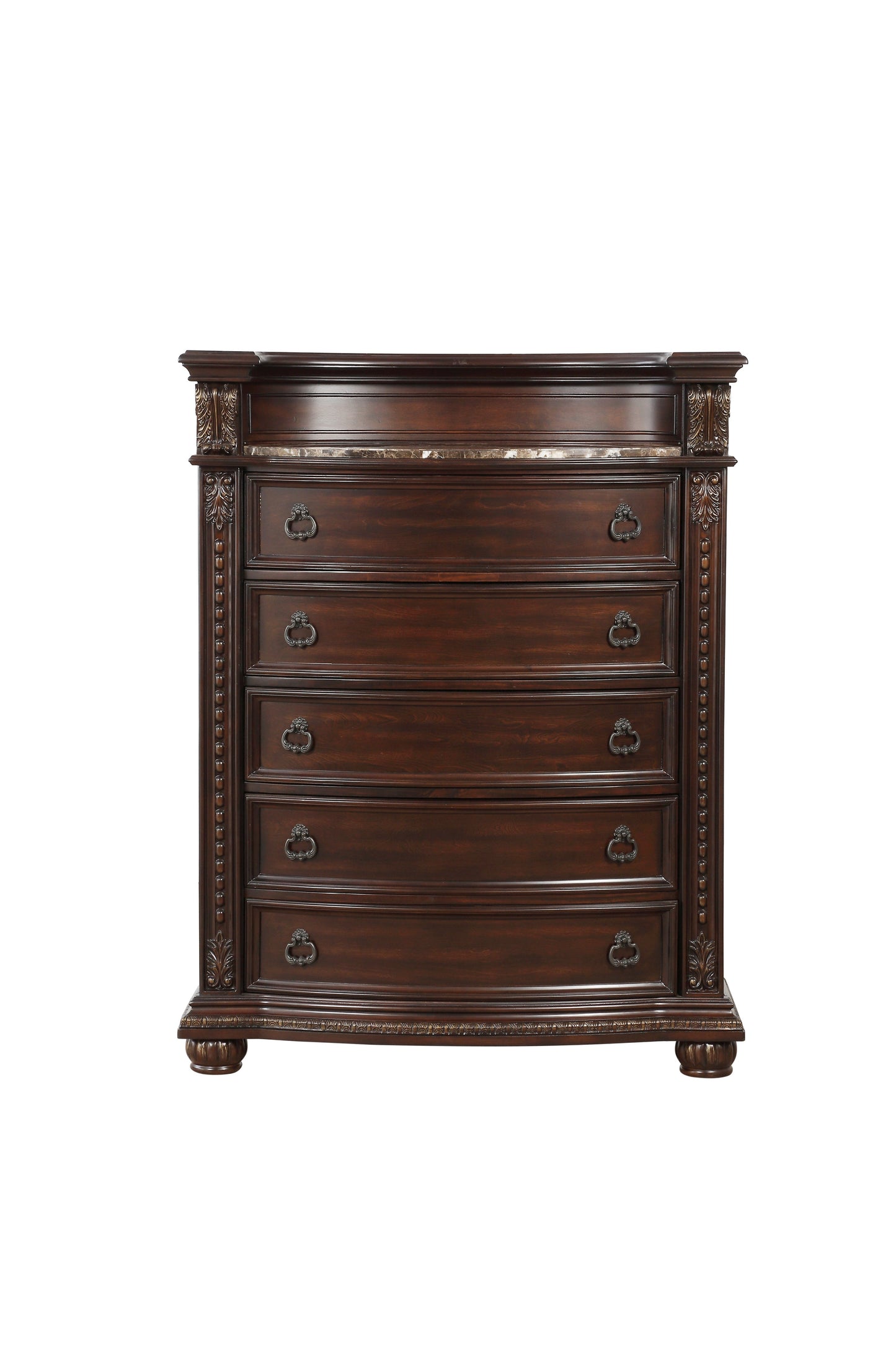 Cavalier Dark Cherry Upholstered Sleigh Bedroom Set - SET | 1757-1 | 1757-2 | 1757-3 | 1757-1P | 1757-4 | 1757-9 - Luna Furniture - Dallas Store