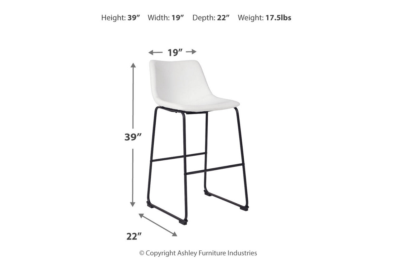 Centiar White Pub Height Barstool, Set of 2 - D372-730 - Luna Furniture - Dallas Store