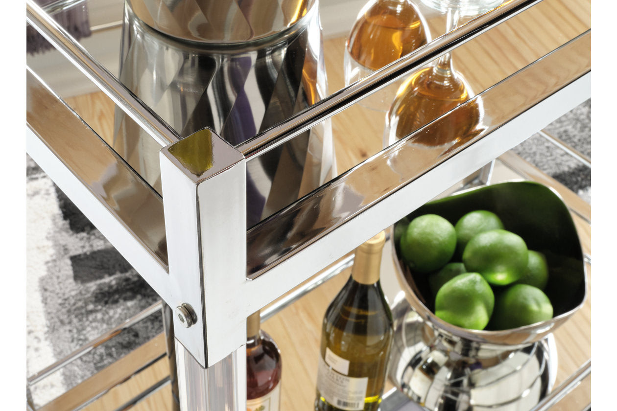 Chaseton Clear/Silver Finish Bar Cart - A4000501 - Luna Furniture - Dallas Store
