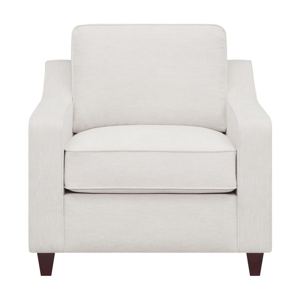 Christine Beige Upholstered Cushion Back Chair - 552063 - Luna Furniture - Dallas Store