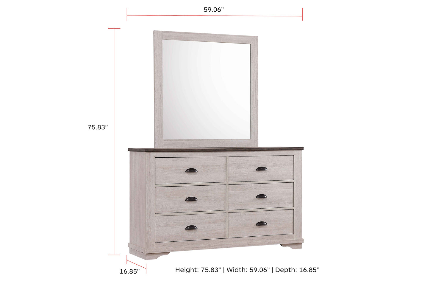 Coralee Chalk/Gray Bedroom Mirror (Mirror Only) - B8130-11 - Luna Furniture - Dallas Store