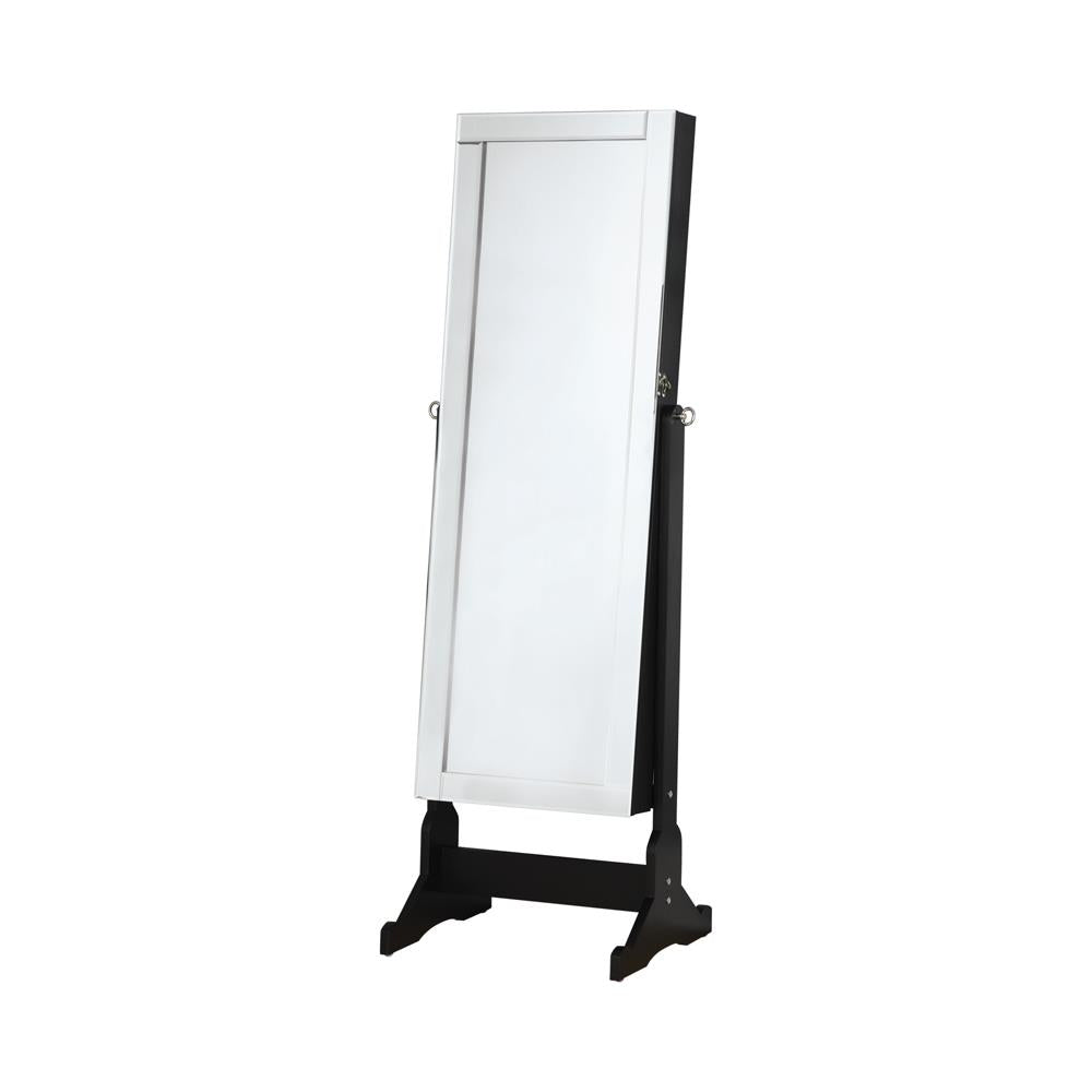 Cortez Black Storage Jewelry Cheval Mirror - 901828 - Luna Furniture - Dallas Store