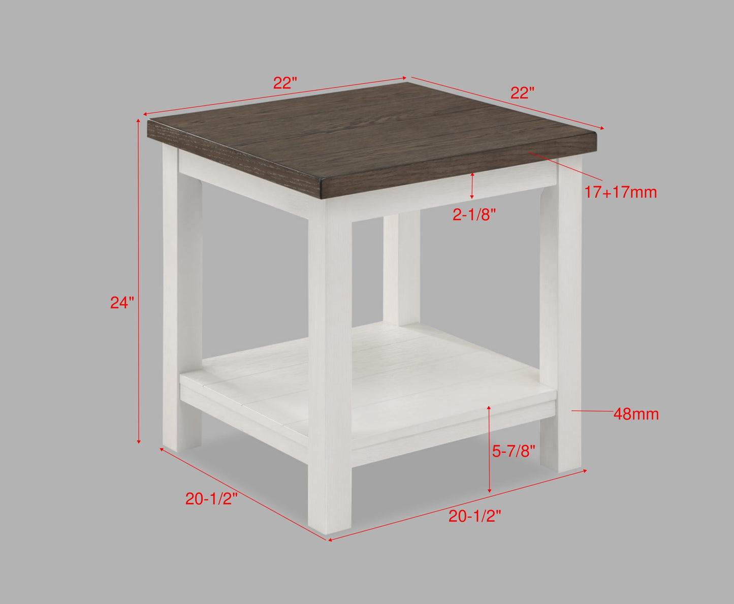 Dakota Chalk White End Table - 3713CG-02 - Luna Furniture - Dallas Store
