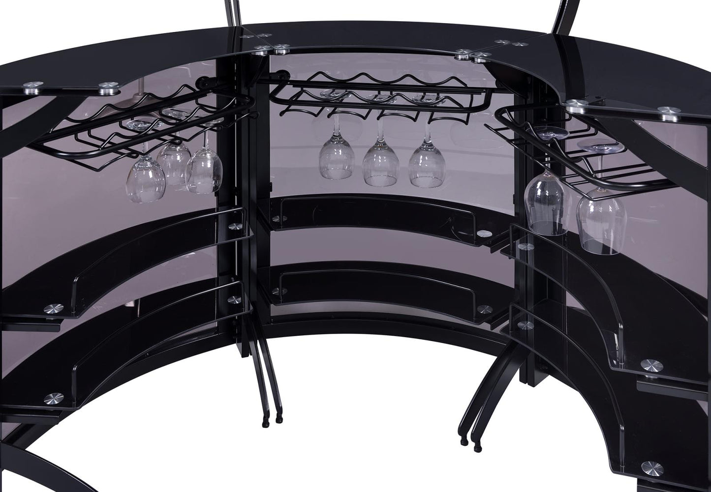 Dallas Smoke/Black Curved Bar Unit, Set of 3 - 182135-S3 - Luna Furniture - Dallas Store