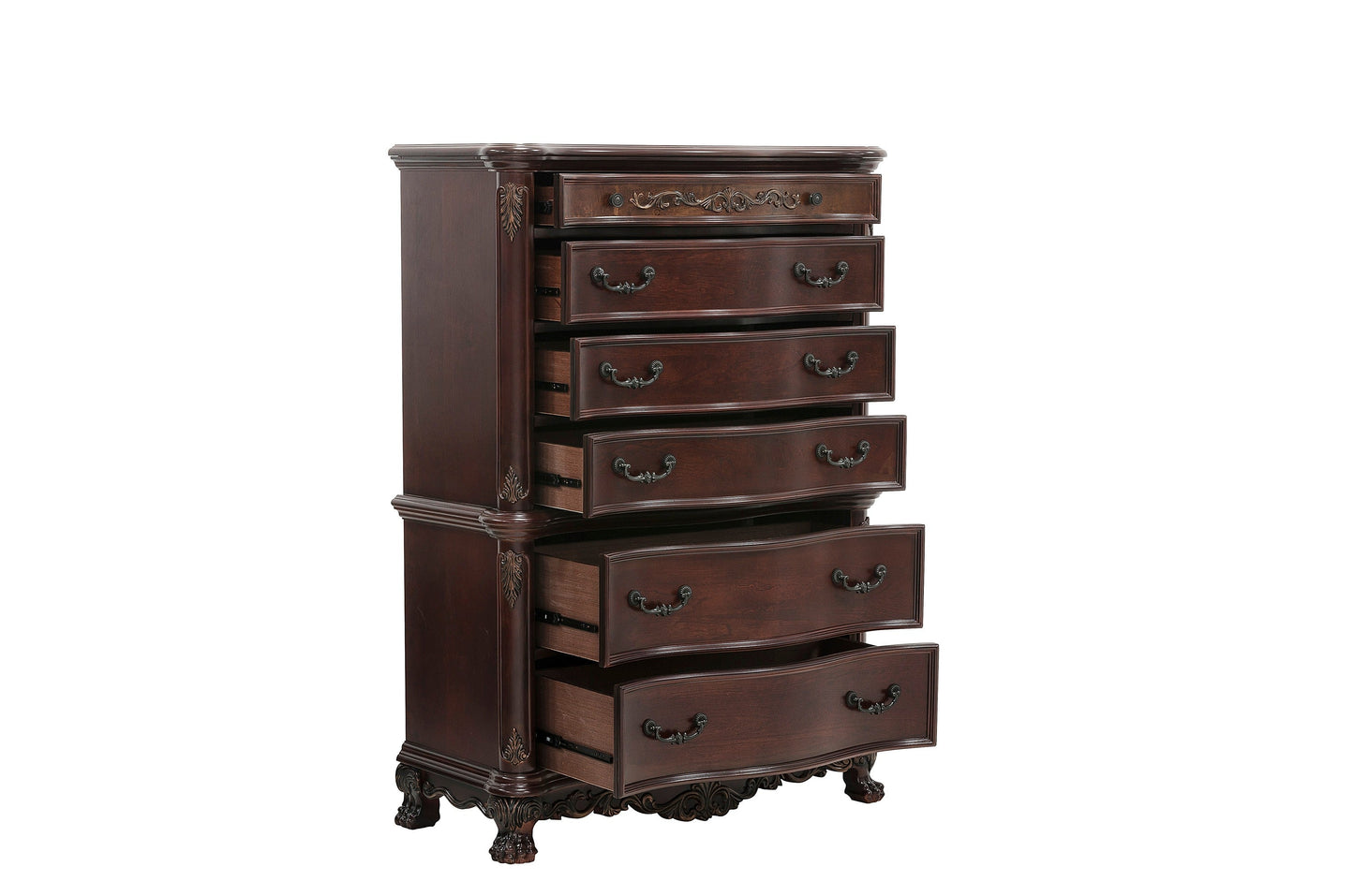 Deryn Park Cherry Sleigh Bedroom Set - SET | 2243SLK-1 | 2243SLK-2 | 2243SLK-3EK | 2243-5 | 2243-6 | 2243-4 | 2243-9 - Luna Furniture - Dallas Store