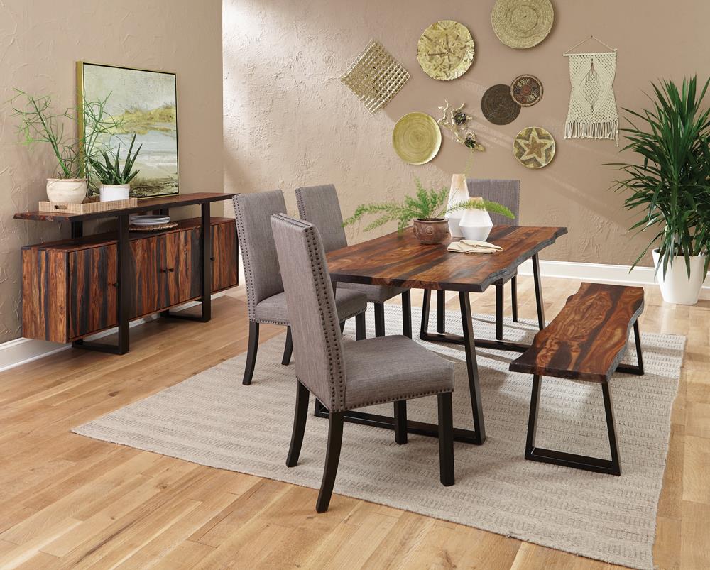 Ditman Gray Sheesham/Black Live Edge Dining Bench - 110183 - Luna Furniture - Dallas Store