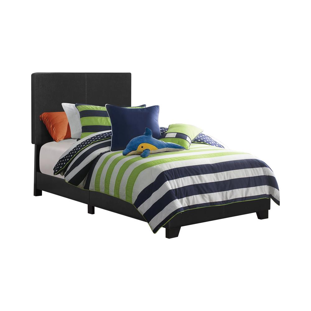 Dorian Upholstered Twin Bed Black - 300761T - Luna Furniture - Dallas Store