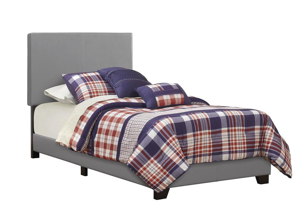 Dorian Upholstered Twin Bed Gray - 300763T - Luna Furniture - Dallas Store