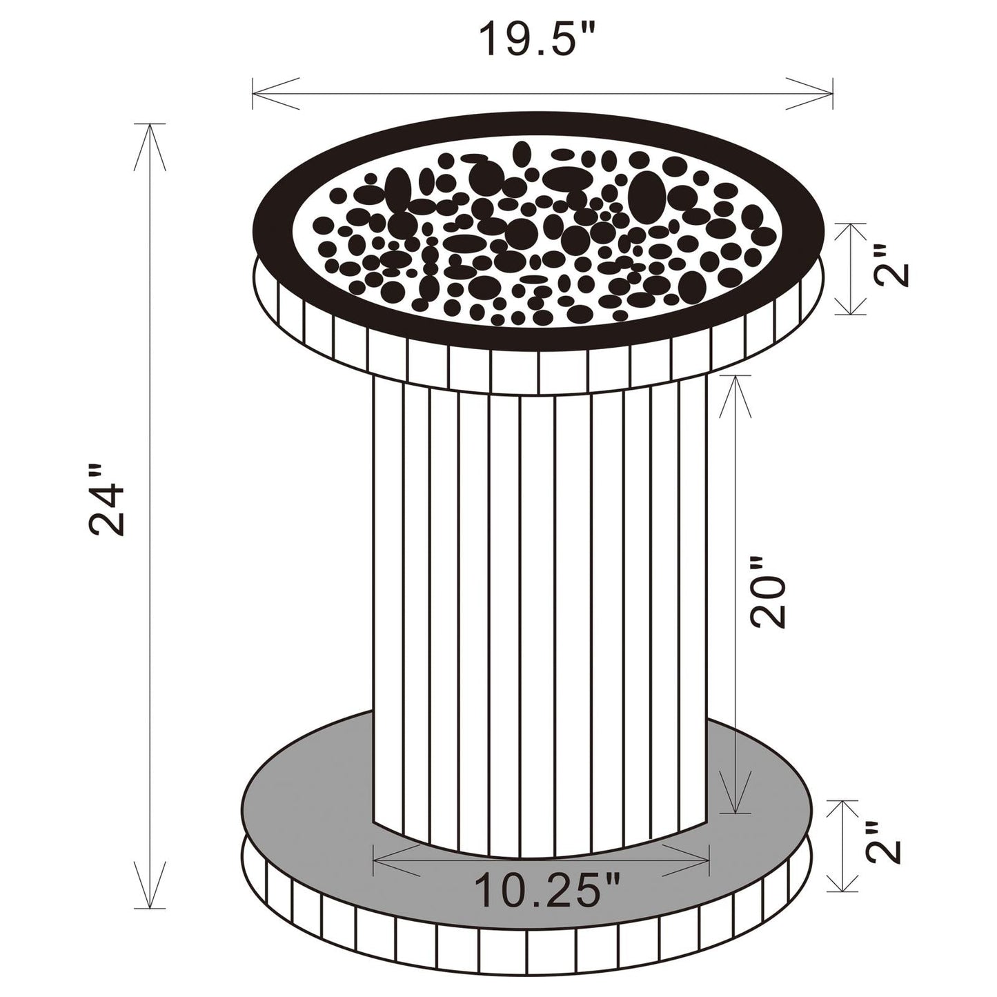 Dorielle Mirror Crystal Inlay Round Top Accent Table - 936125 - Luna Furniture - Dallas Store