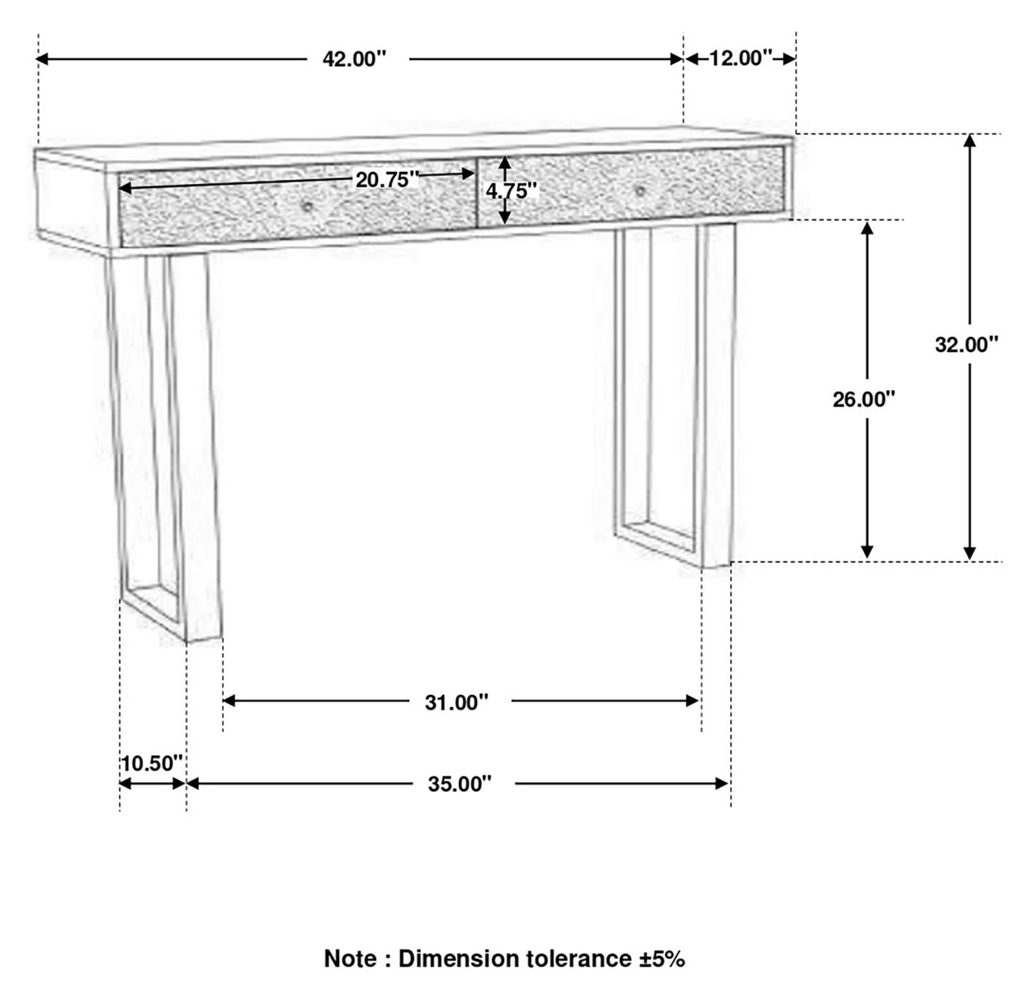 Draco Natural Console Table with Hand Carved Drawers - 953512 - Luna Furniture - Dallas Store