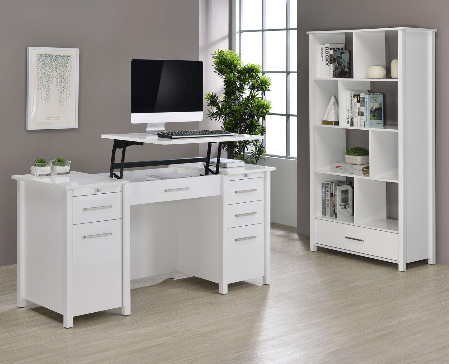 Dylan 4-Drawer Lift Top Office Desk - 801573 - Luna Furniture - Dallas Store