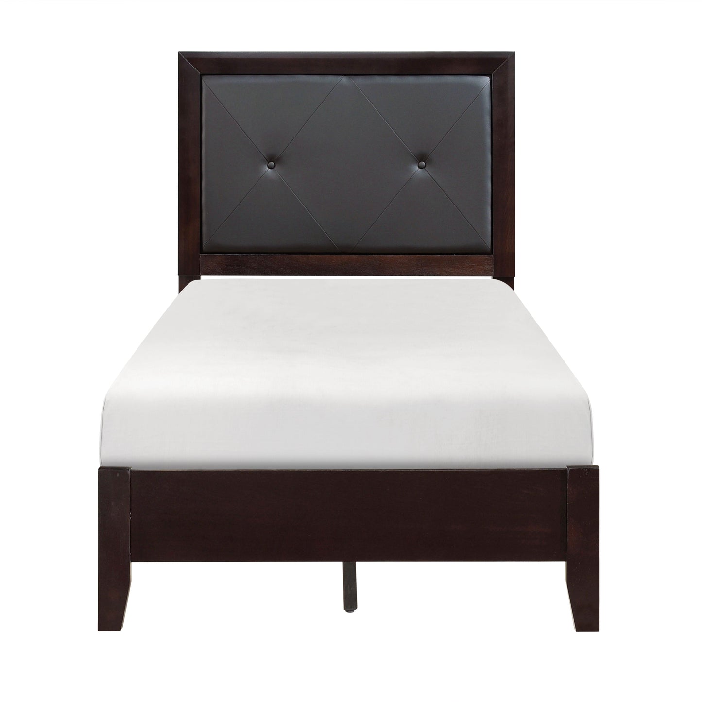 Edina Espresso Twin Upholstered Panel Bed - SET | 2145T-1 | 2145T-2 | 2145T-3 - Luna Furniture - Dallas Store