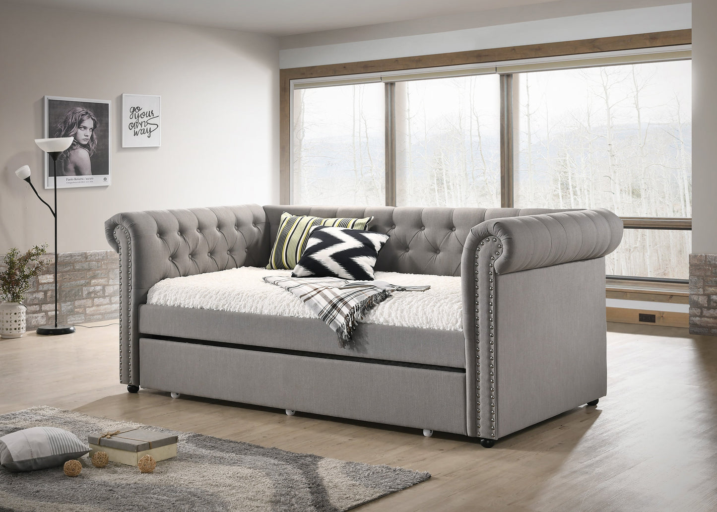 Ellie Gray Twin Daybed - SET | 5332DV-ARM | 5332DV-BACK - Luna Furniture - Dallas Store