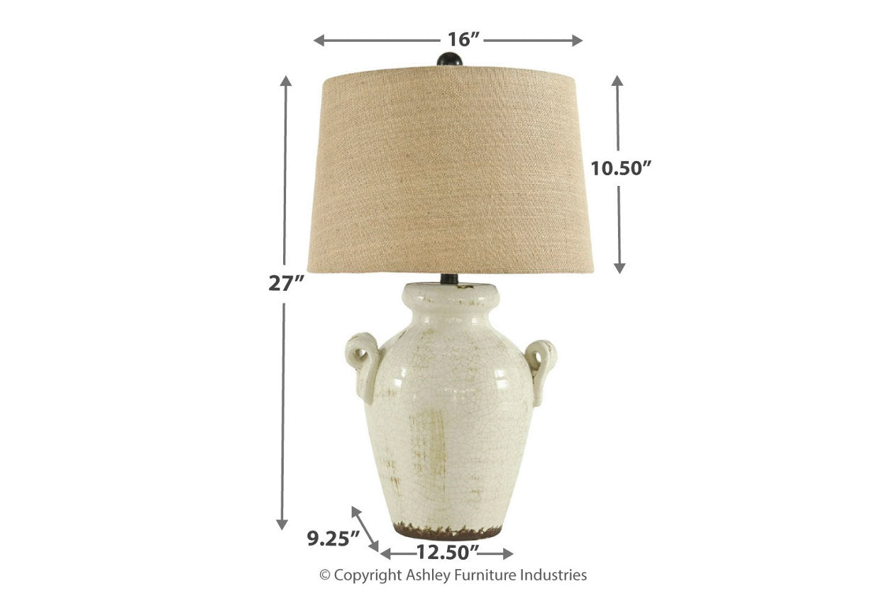 Emelda Cream Table Lamp - L100664 - Luna Furniture - Dallas Store