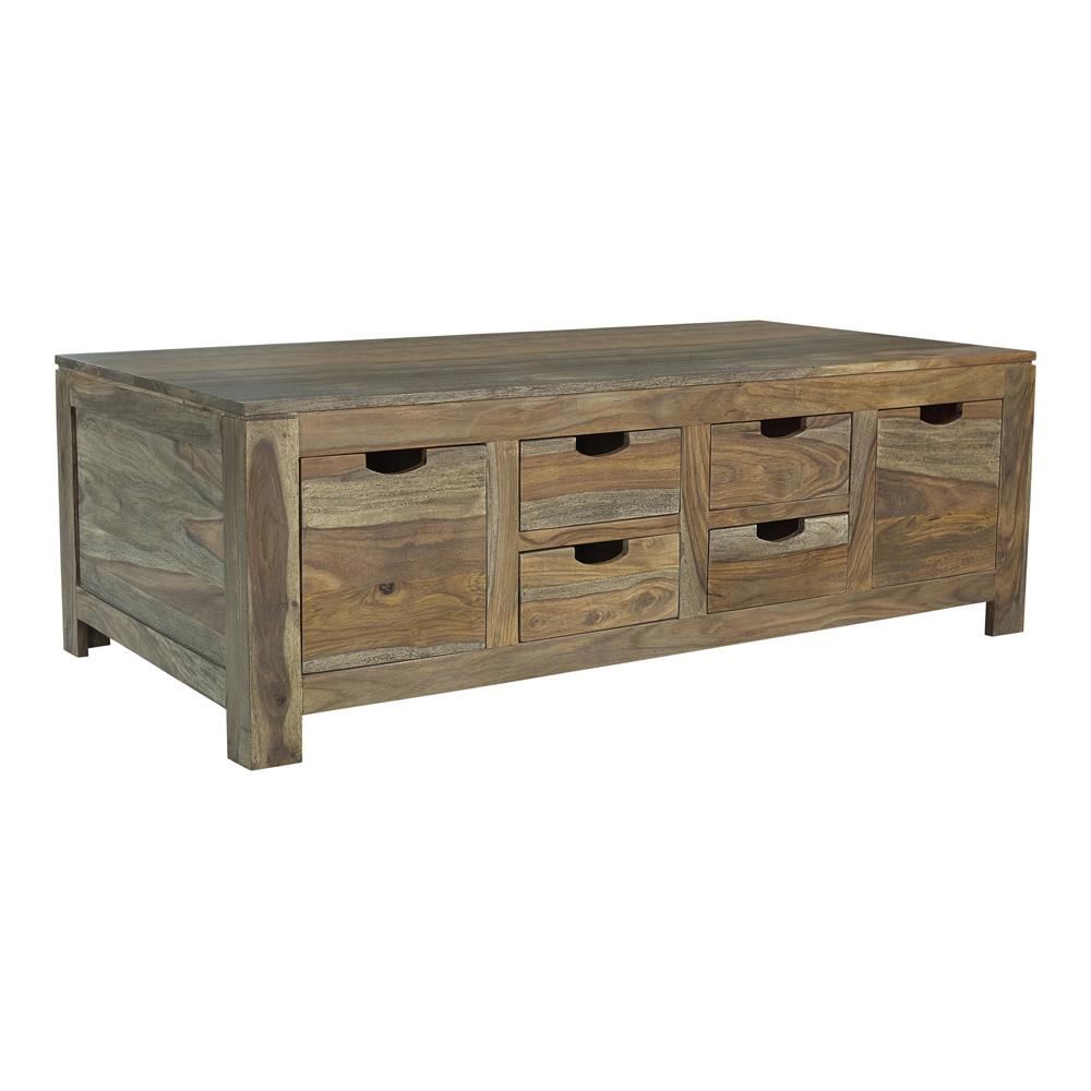 Esther Natural Sheesham 6-Drawer Storage Coffee Table - 723888 - Luna Furniture - Dallas Store