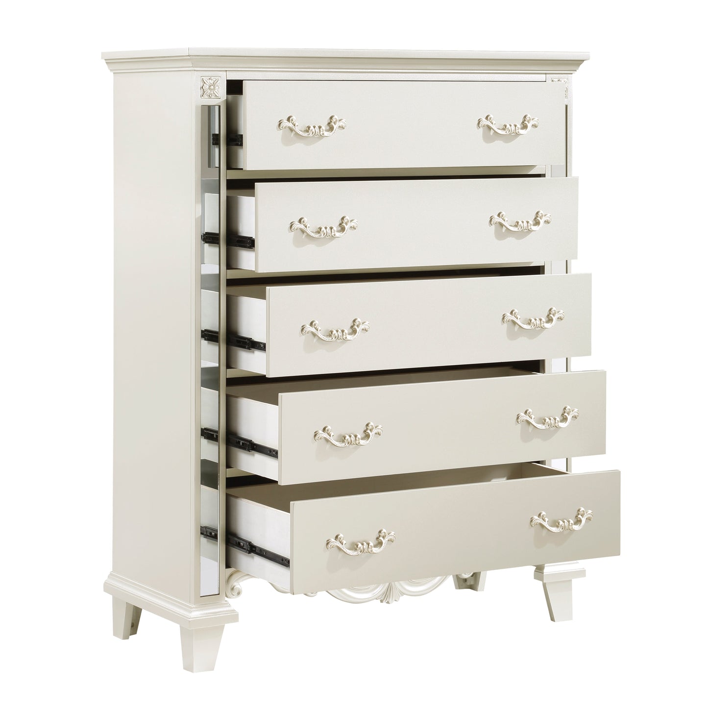 Ever Champagne Mirrored Chest - 1429-9 - Luna Furniture - Dallas Store