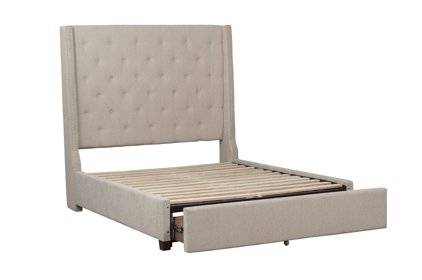 Fairborn Beige Full Upholstered Storage Platform Bed - SET | 5877FBE-1 | 5877FBE-3 | 5877F-2DW - Luna Furniture - Dallas Store