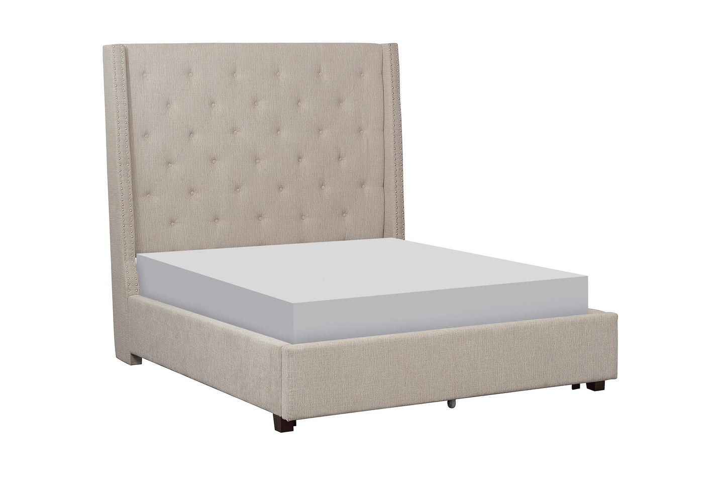 Fairborn Beige King Upholstered Platform Bed - SET | 5877KBE-1 | 5877KBE-3EK - Luna Furniture - Dallas Store