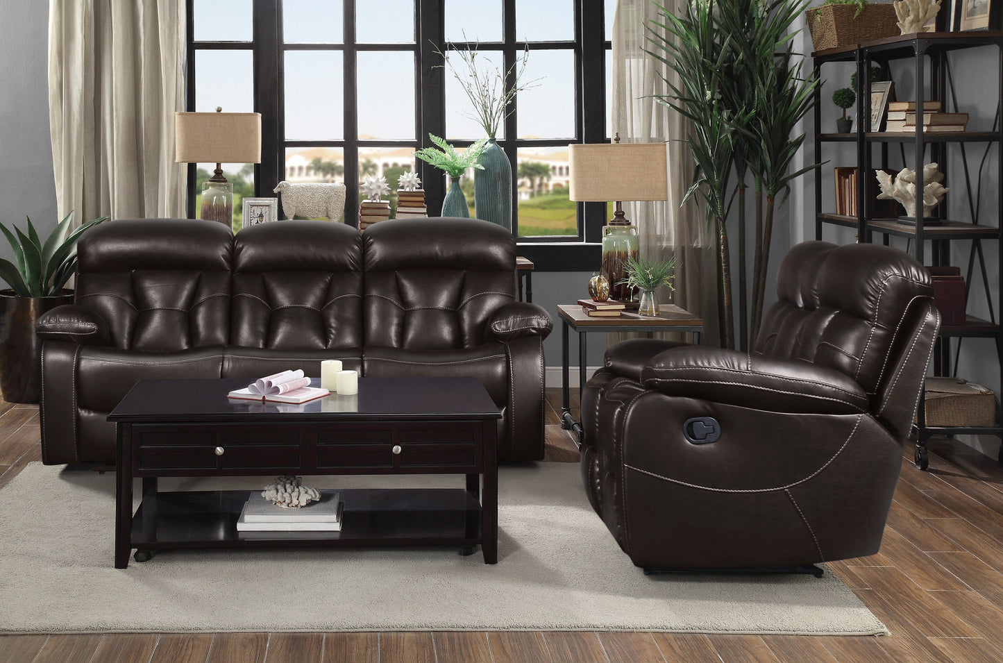 Floyd Brown Power Double Reclining Loveseat - SH3216-2PW - Luna Furniture - Dallas Store