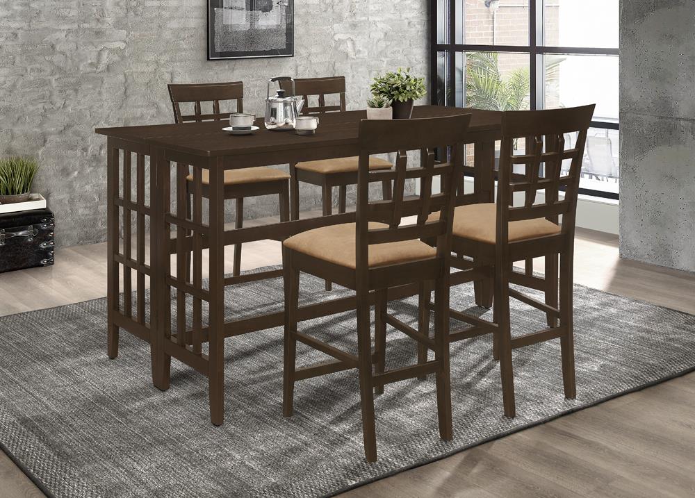 Gabriel Cappuccino/Tan Upholstered Counter Height Stools, Set of 2 - 100209 - Luna Furniture - Dallas Store