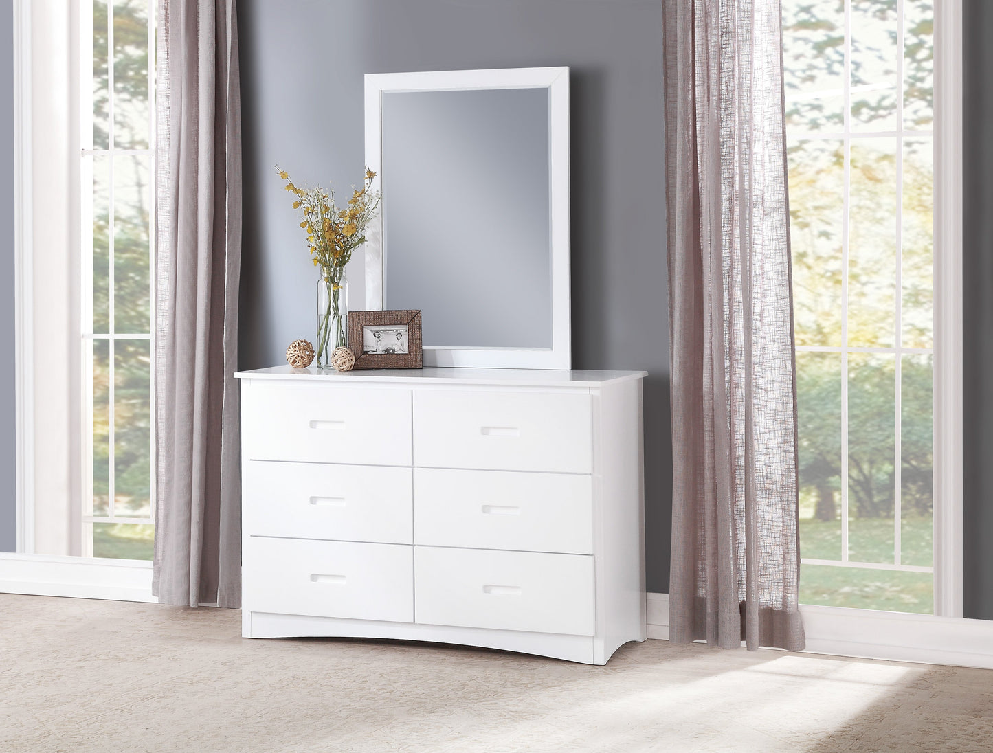 Galen White Dresser - B2053W-5 - Luna Furniture - Dallas Store