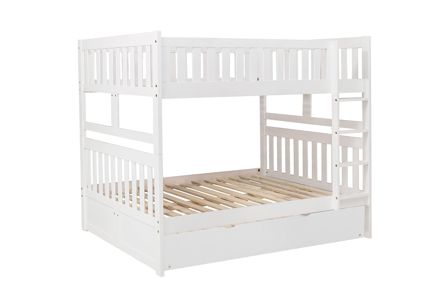 Galen White Full/Full Bunk Bed with Twin Trundle - SET | B2053FFW-1 | B2053FFW-2 | B2053FFW-SL | B2053W-R - Luna Furniture - Dallas Store