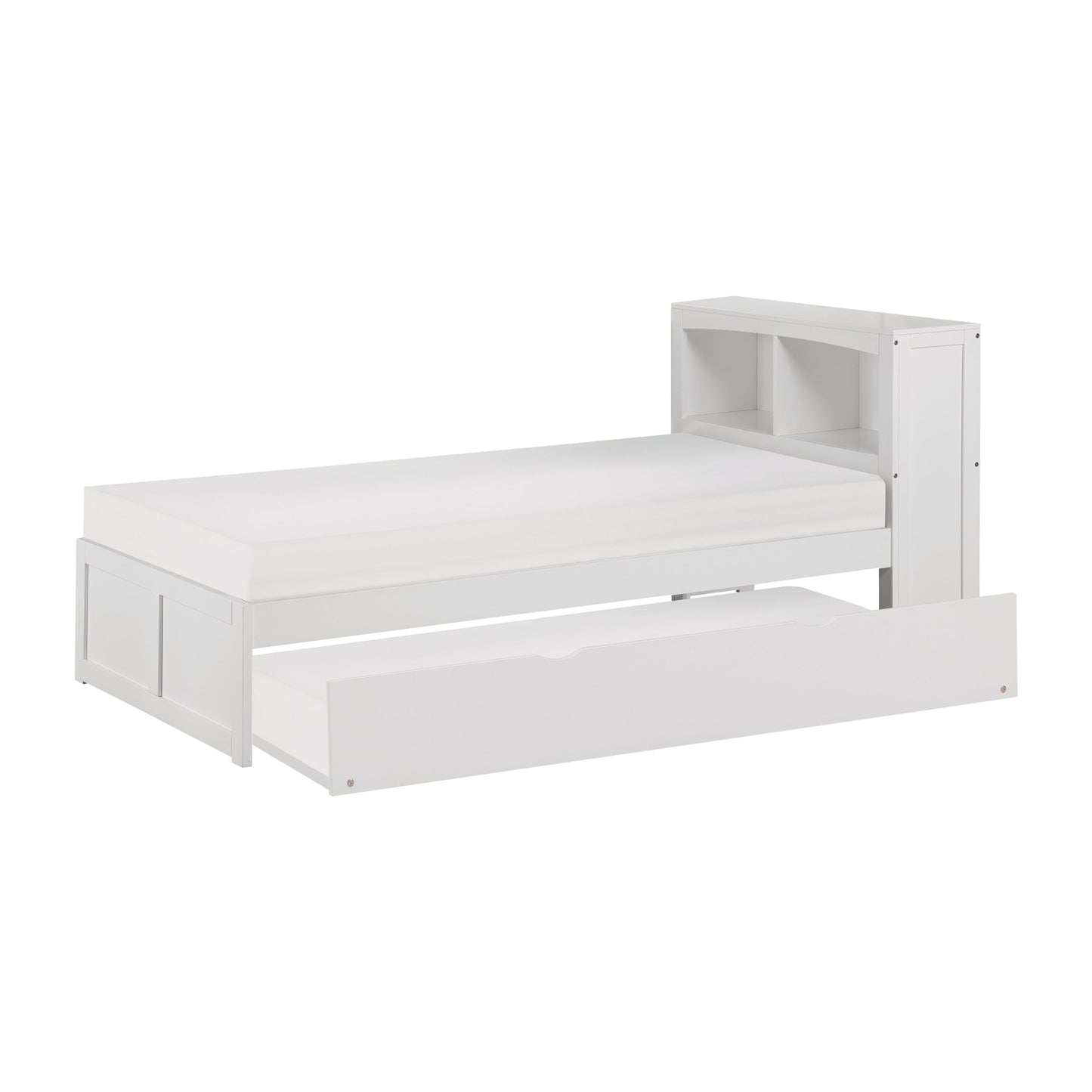 Galen White Twin Bookcase Bed with Twin Trundle - SET | B2053BCW-1 | B2053BCW-2 | B2053W-R - Luna Furniture - Dallas Store